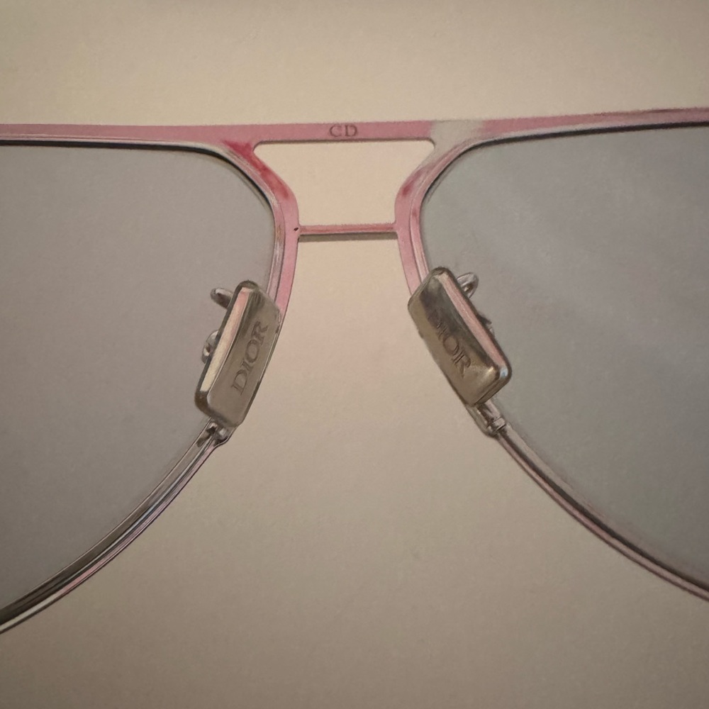 Dior Monogram Blue Lens Aviator Sunglasses with Case - Picture 4 of 10